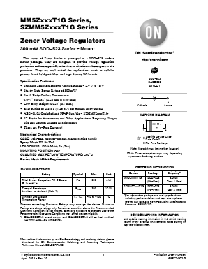 MM5Z2V4T1G Datasheet PDF ON Semiconductor