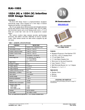 KAI-1003-AAA-CR-AE Datasheet PDF ON Semiconductor