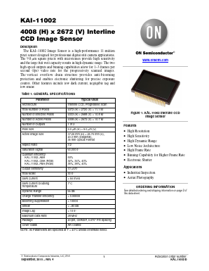 KAI-11002-ABA-CR-AE Datasheet PDF ON Semiconductor