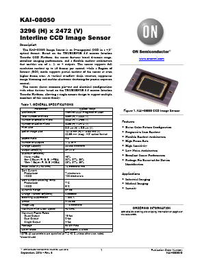 KAI-08050-FBA-JD-BA Datasheet PDF ON Semiconductor