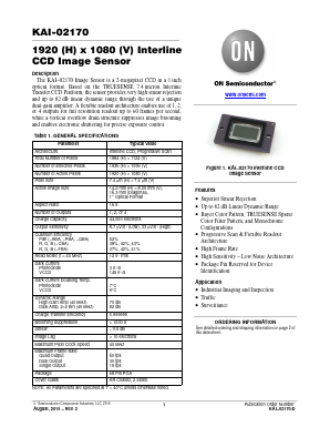 KAI-02170-QBA-JD-AE Datasheet PDF ON Semiconductor