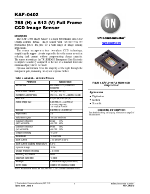 KAF-0402-AAA-CP-B1 Datasheet PDF ON Semiconductor