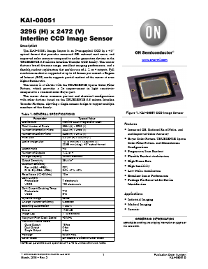 KAI-08051-FBA-JD-AE Datasheet PDF ON Semiconductor