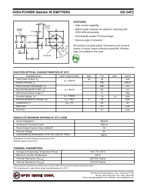 OD-24F2 Datasheet PDF OptoDiode Corp