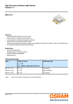 SFH5711-3/4 Datasheet PDF OSRAM GmbH