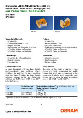 SFH4685 Datasheet PDF OSRAM GmbH