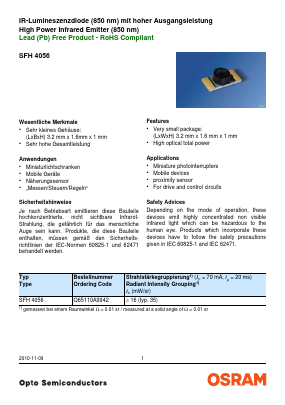 SFH4056 Datasheet PDF OSRAM GmbH