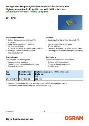 SFH-5712 Datasheet PDF OSRAM GmbH