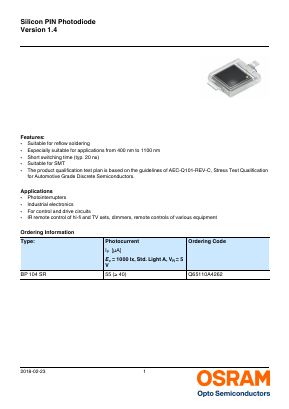 Q65110A4262 Datasheet PDF OSRAM GmbH