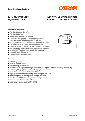 Q62703-Q3907 Datasheet PDF OSRAM GmbH