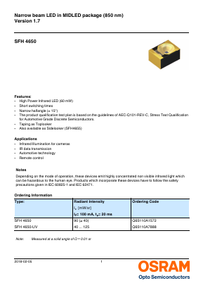 Q65110A7888 Datasheet PDF OSRAM GmbH