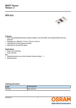 SFH7072 Datasheet PDF OSRAM GmbH