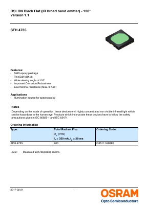 SFH4735 Datasheet PDF OSRAM GmbH