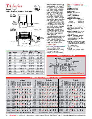 TA205PW10R0FE Datasheet PDF Ohmite Mfg. Co.