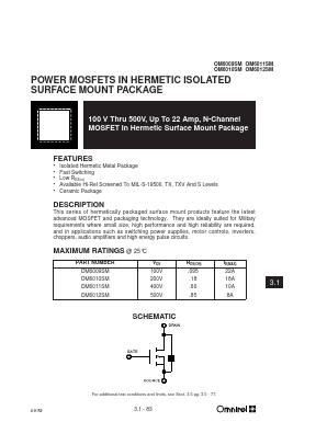 OM6011SM Datasheet PDF Omnirel Corp => IRF