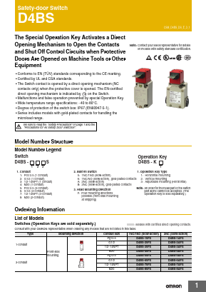 D4BS-45FS Datasheet PDF OMRON Corporation