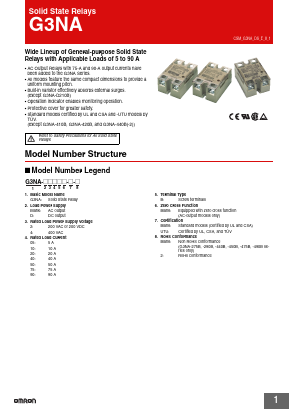 G3NA-205B Datasheet PDF OMRON Corporation