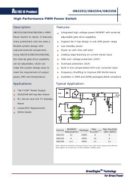 OB2358 Datasheet PDF On-Bright Electronics 