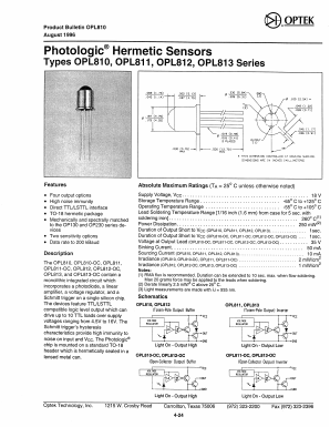 OPL810 Datasheet PDF Optek Technology