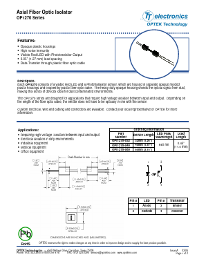 OPI1270-040 Datasheet PDF Optek Technology
