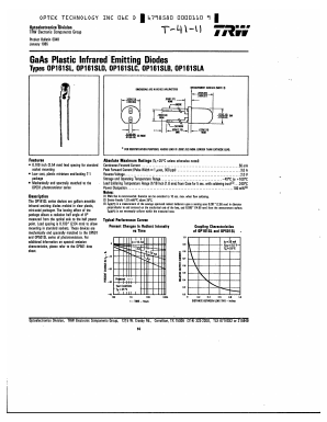 OP161SLA Datasheet PDF Optek Technology