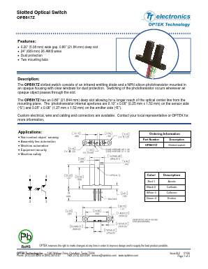 OPB817Z Datasheet PDF Optek Technology