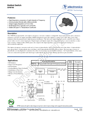OPB780 Datasheet PDF Optek Technology