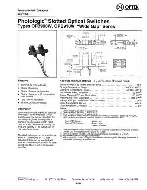 OPB910W Datasheet PDF Optek Technology
