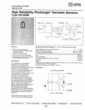 OPL800B Datasheet PDF Optek Technology