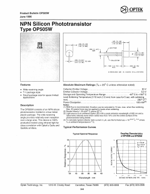 OP505W Datasheet PDF Optek Technology