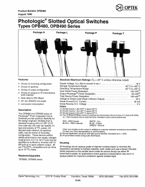 OPB491L15 Datasheet PDF Optek Technology