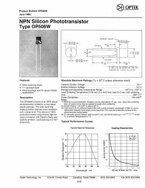 OP506W Datasheet PDF Optek Technology