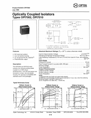 OPI7002_ Datasheet PDF Optek Technology