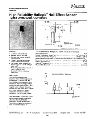 OMH3020B_ Datasheet PDF Optek Technology