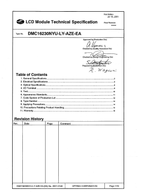 DMC16230NYU-LY-AZE-EA Datasheet PDF Optrex Corporation