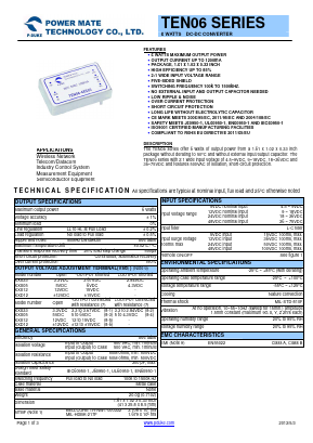TEN06-48D12 Datasheet PDF Power Mate Technology