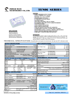 TEN06-24S12 Datasheet PDF Power Mate Technology