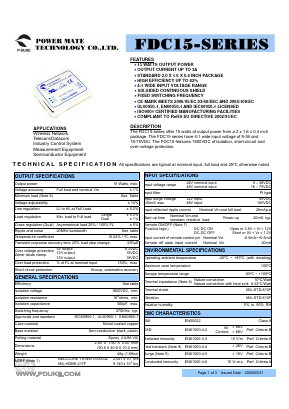 FDC15-24D05 Datasheet PDF Power Mate Technology