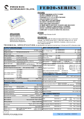 FED20-12S12 Datasheet PDF Power Mate Technology