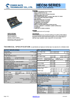 HEC50-48S05 Datasheet PDF Power Mate Technology