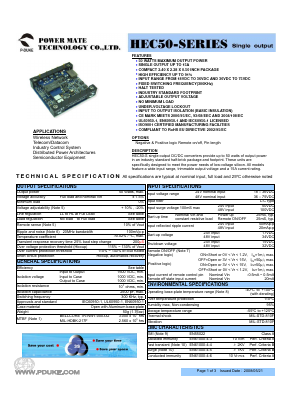HEC50 Datasheet PDF Power Mate Technology