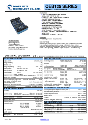 QEB125-24S05-P Datasheet PDF Power Mate Technology