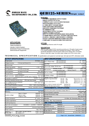 QEB125-24S05 Datasheet PDF Power Mate Technology