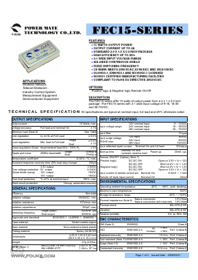FEC15-24S33-N Datasheet PDF Power Mate Technology