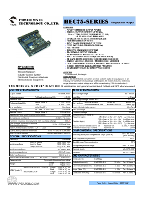HEC75-48D0518-P Datasheet PDF Power Mate Technology