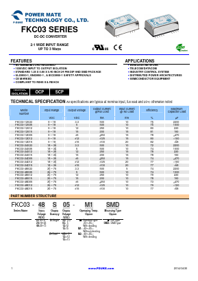 FKC03 Datasheet PDF Power Mate Technology