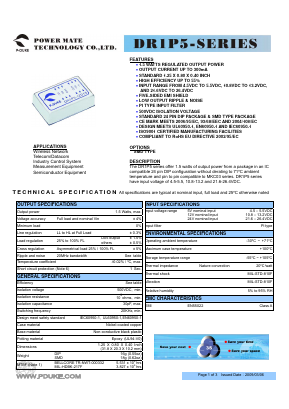 DR1P5-24D05 Datasheet PDF Power Mate Technology