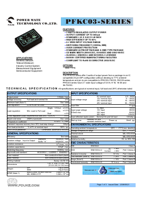 PFKC03-48S05 Datasheet PDF Power Mate Technology