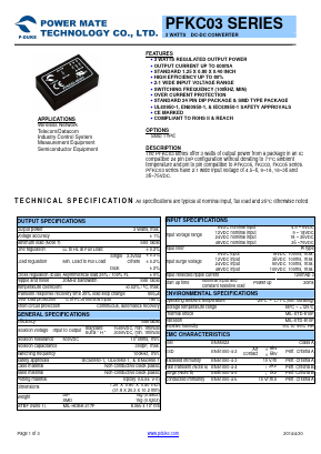 PFKC03-12D05 Datasheet PDF Power Mate Technology