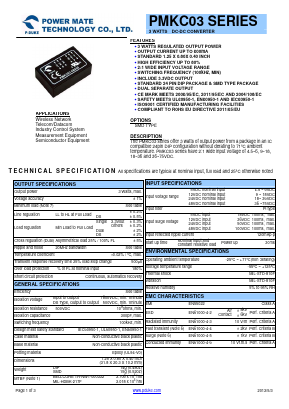 PMKC03-05D12 Datasheet PDF Power Mate Technology